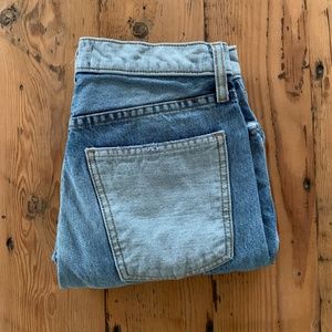 Current/Elliott Two Tone Denim High Waisted Jeans